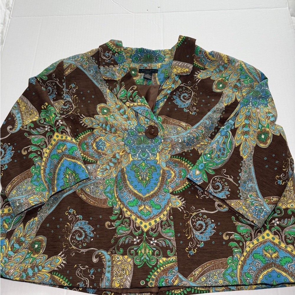SilkLand Multicolor Paisley Silk lined blazer